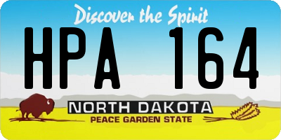 ND license plate HPA164