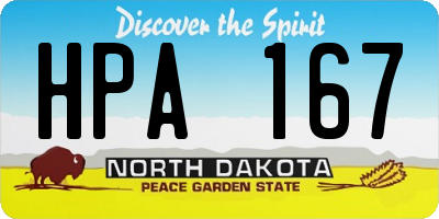 ND license plate HPA167