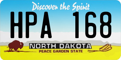 ND license plate HPA168