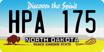 ND license plate HPA175