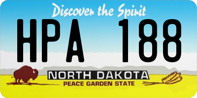 ND license plate HPA188