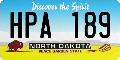 ND license plate HPA189