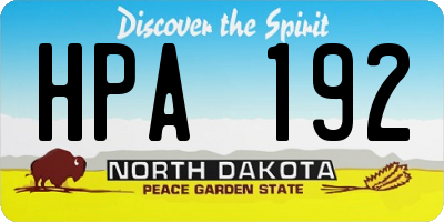 ND license plate HPA192