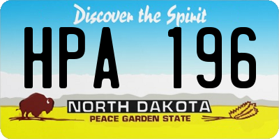 ND license plate HPA196