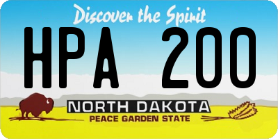 ND license plate HPA200