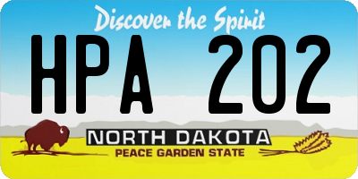 ND license plate HPA202