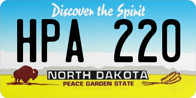ND license plate HPA220