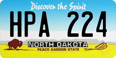 ND license plate HPA224
