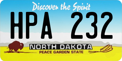 ND license plate HPA232