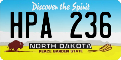 ND license plate HPA236