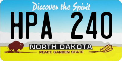 ND license plate HPA240