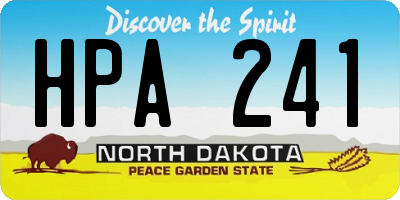 ND license plate HPA241
