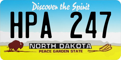 ND license plate HPA247