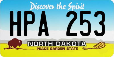 ND license plate HPA253