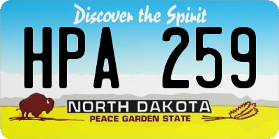 ND license plate HPA259