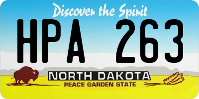 ND license plate HPA263