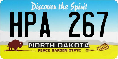 ND license plate HPA267