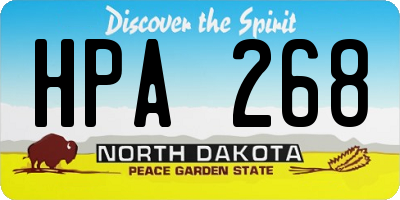 ND license plate HPA268