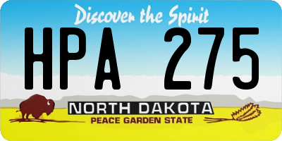 ND license plate HPA275