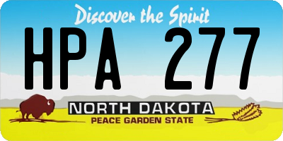 ND license plate HPA277
