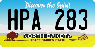 ND license plate HPA283