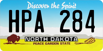 ND license plate HPA284