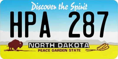 ND license plate HPA287