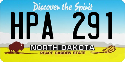 ND license plate HPA291
