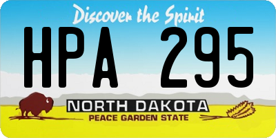 ND license plate HPA295