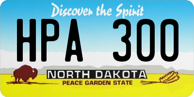 ND license plate HPA300