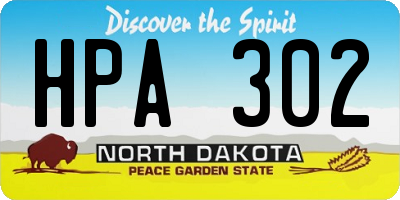 ND license plate HPA302