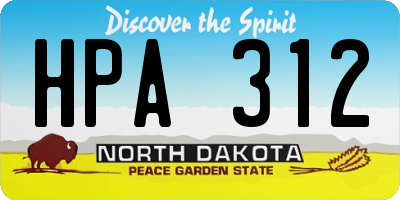 ND license plate HPA312