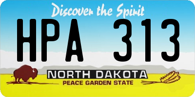 ND license plate HPA313