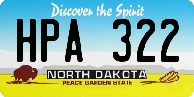 ND license plate HPA322