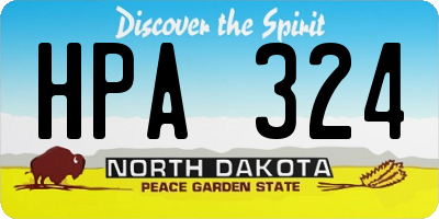 ND license plate HPA324