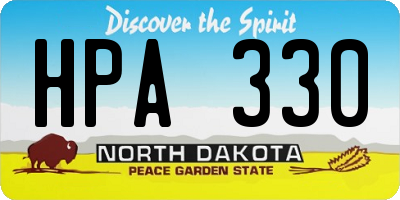 ND license plate HPA330