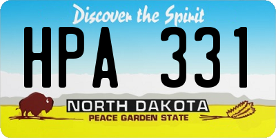 ND license plate HPA331