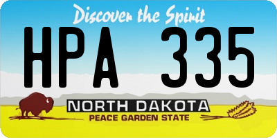 ND license plate HPA335