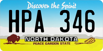 ND license plate HPA346