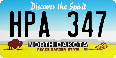 ND license plate HPA347