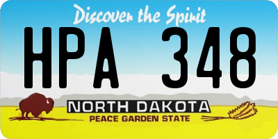 ND license plate HPA348