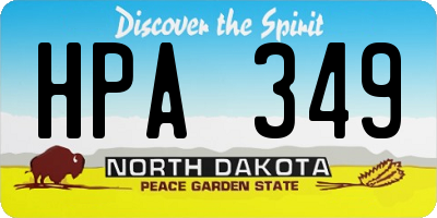 ND license plate HPA349