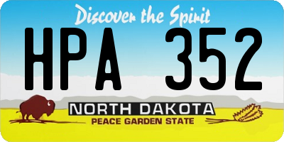 ND license plate HPA352