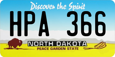 ND license plate HPA366