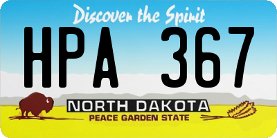 ND license plate HPA367