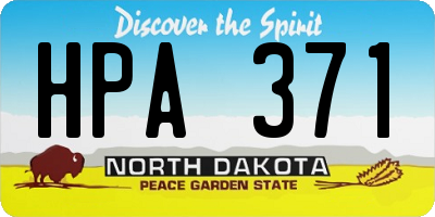 ND license plate HPA371