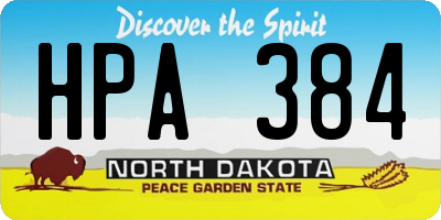 ND license plate HPA384