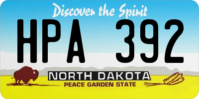 ND license plate HPA392