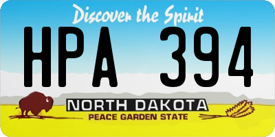 ND license plate HPA394