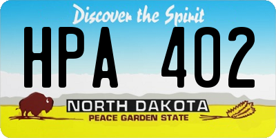 ND license plate HPA402
